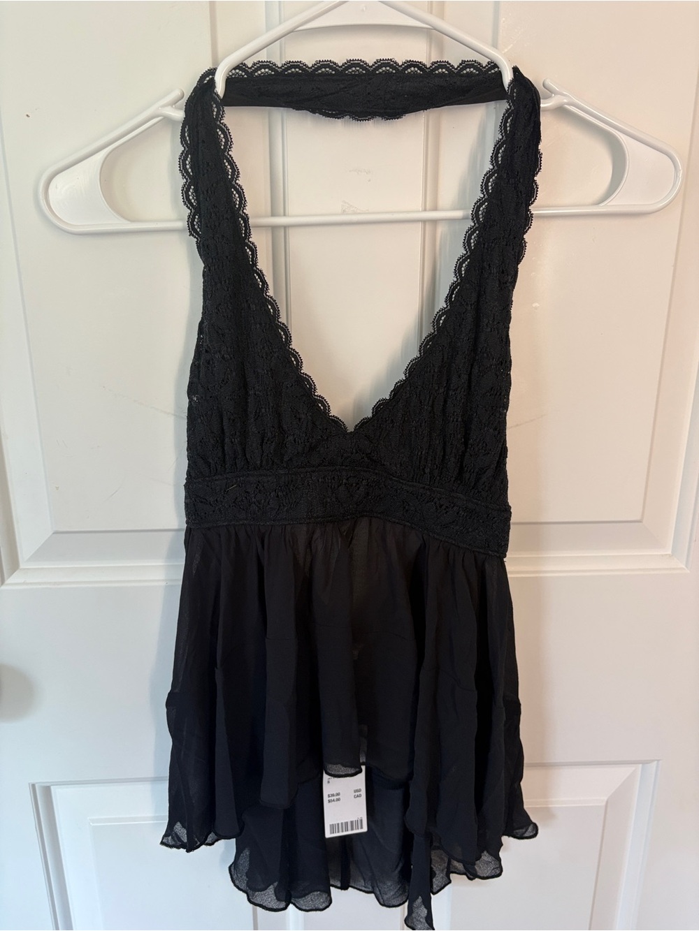 Urban Outfitters brand new Kimchi Blue Black Lace Halter flowy top